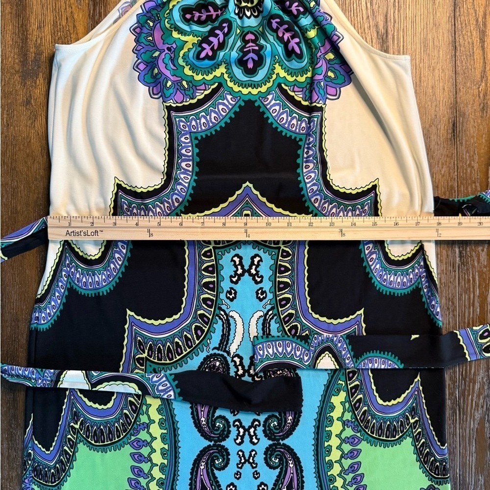 Donna Morgan Women’s Paisley Scarf Print Polyester Spandex Dress Size S - Picture 9 of 12